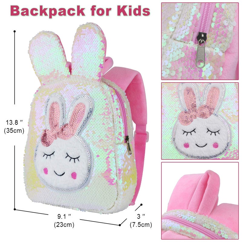 Ecore Fun 4 Sets 18 Inch Doll Clothes and Shoe and Cute Bag for Kids Casual Wear Oufits for 18 Inch Girl Doll Clothes with Hair Band Easter Bunny Backpack Birthday Gift for Kids - Image 3